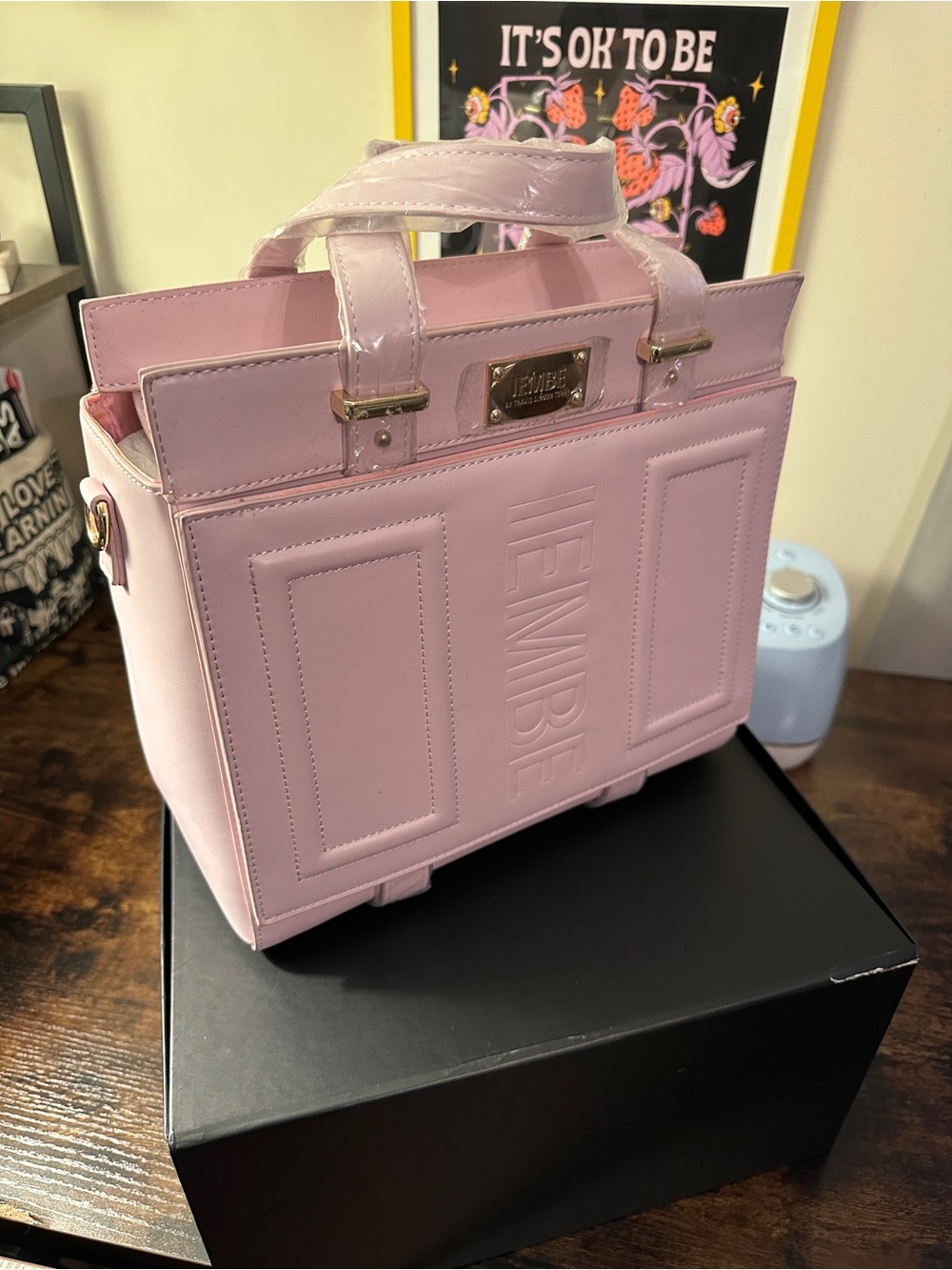 Mauve Pink Patent Mini Tote